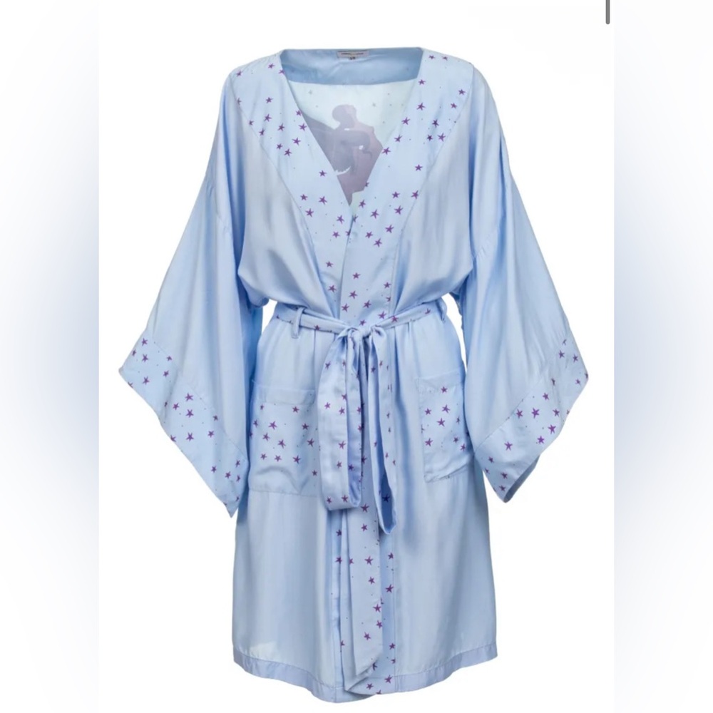 Karmic Witch‎ Women's Light Blue Star-Patterned Robe